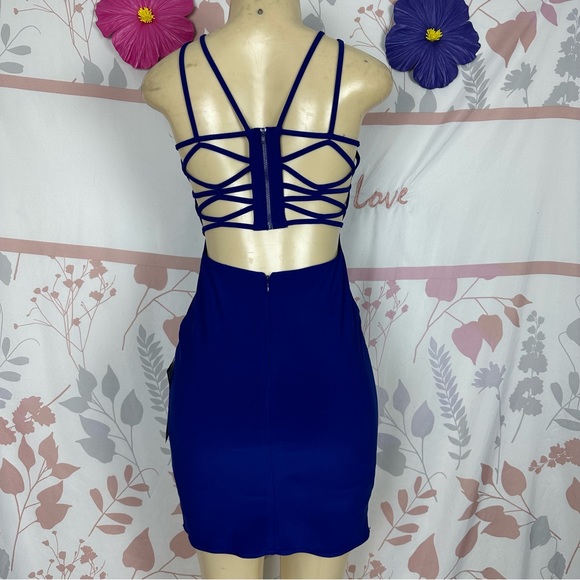 MACY'S MORGAN & CO. ELECTRIC BLUE SHORT DRESS SIZE 1 - Picture 4 of 8